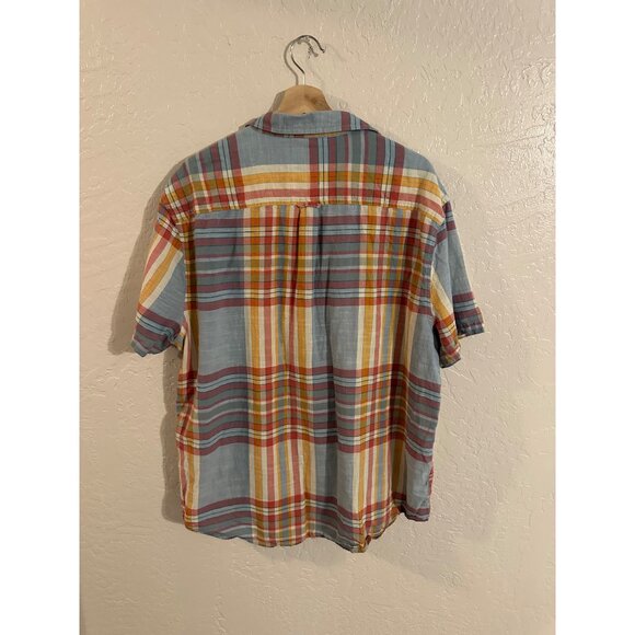 Lucky Brand Plus Size Classic Fit Plaid Short Sleeved Button Up Shirt - Picture 9 of 9